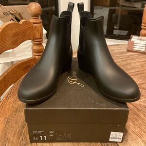 J. Crew Black Matte Chelsea Rain Boots
